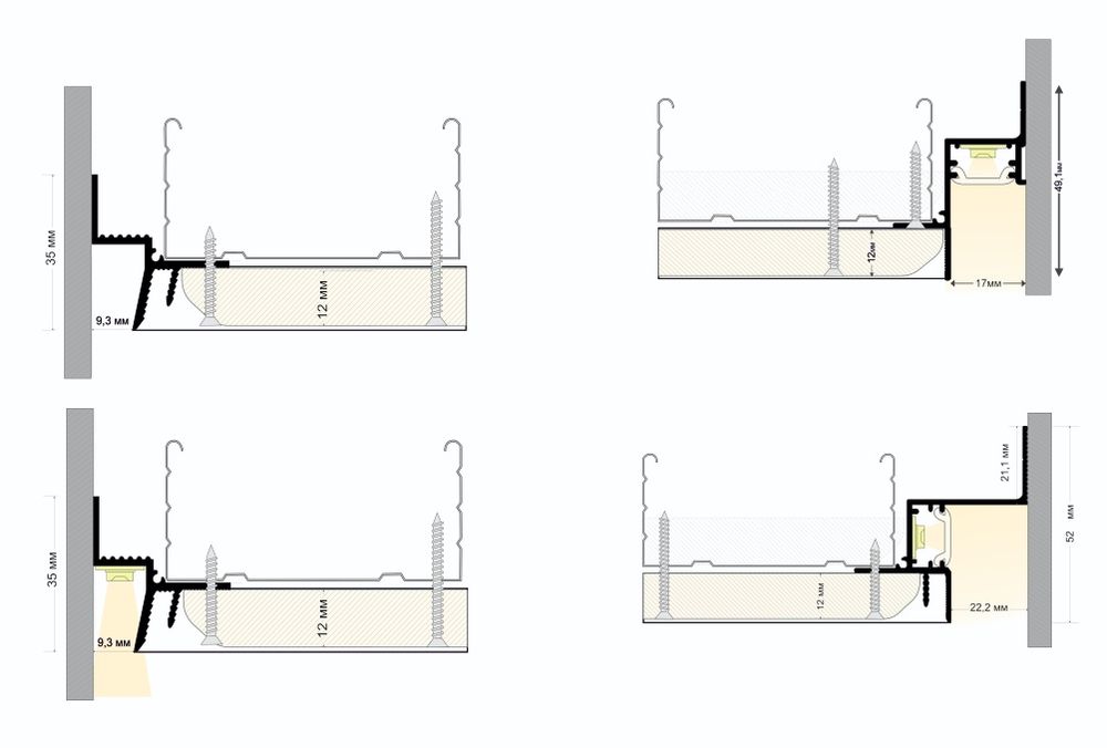Скидки!!! Tenevoi tenevoy .uz  Теневые профили для гипсокартоновых по