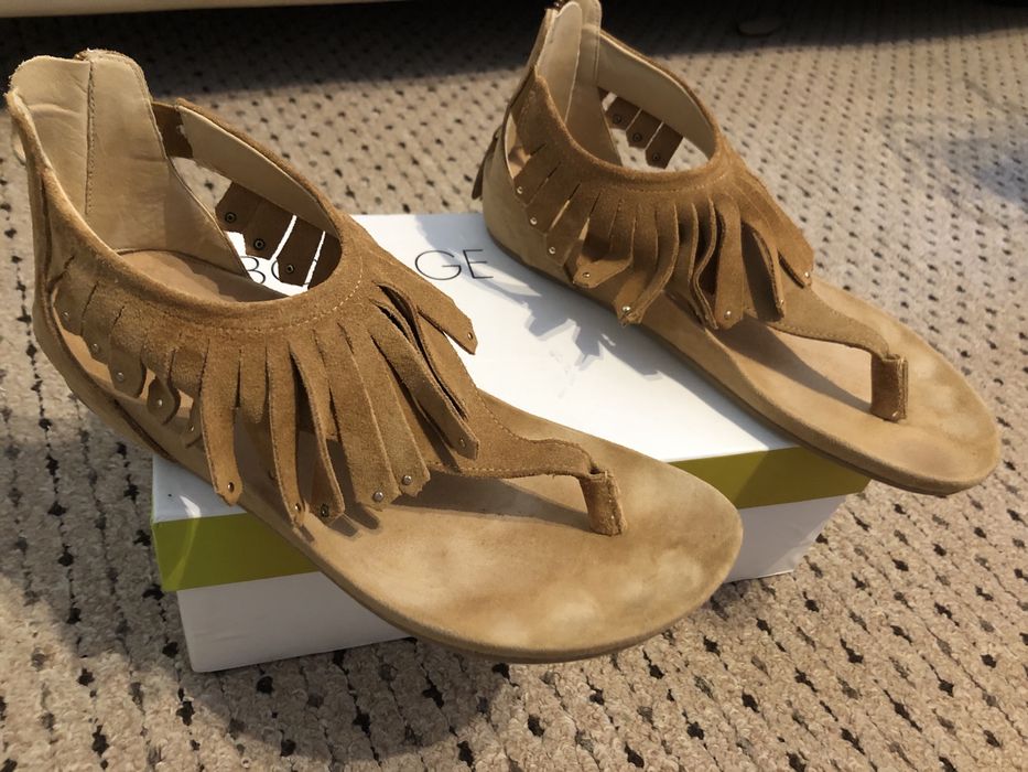 Vand sandale marimea 38 Bocage piele întoarsă cu franjuri