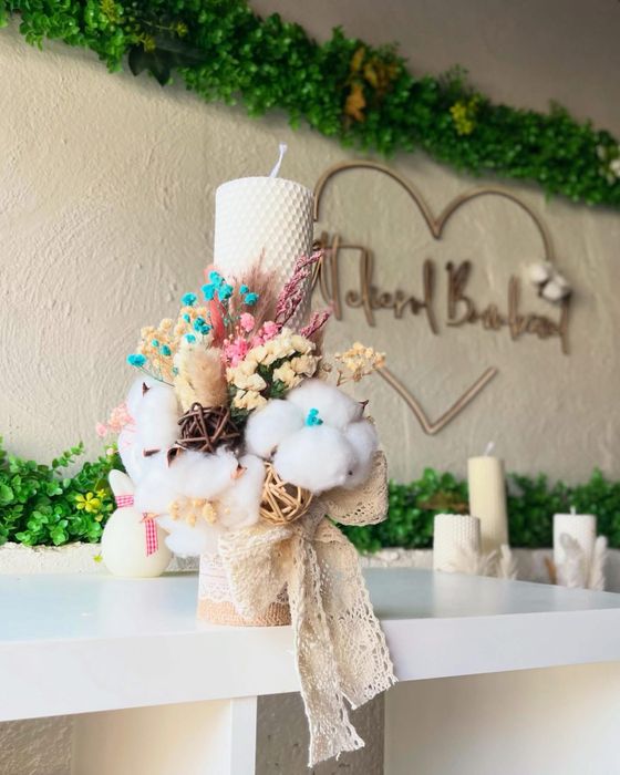 Lumanare botez/trusou botez/cutie trusou/cadou babyshower/tavita mot