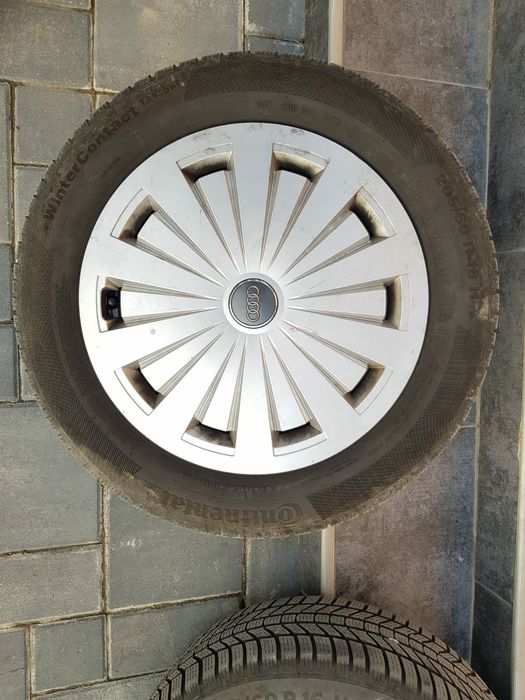 Jante Audi R16 + capace + cauciucuri iarna 205 60 16