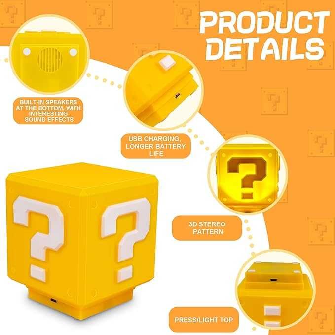 Cofeymera Super Bros-Mini Въпросителен блок- нощна лампа