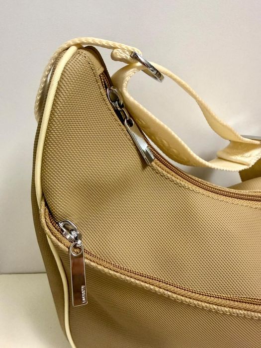 Geantă Lacoste originală bej, PVC/canvas, crossbody & shoulder, 32x26x10 cm
