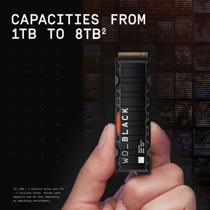Нова Памет SSD 1TB Western Digital WD_BLACK SN850X, NVMe, M.2 (2280), скорост на четене до 7300MB/s, скорост на запис до 6300MB/s, 5 години Гаранция