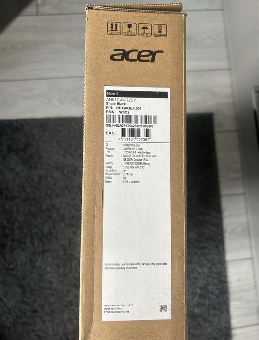 Acer nitro Gaming Laptop RTX 3050 Ti /AMD Ryzen™ 7 5800H/ 16GB / 144Hz /1TB storage