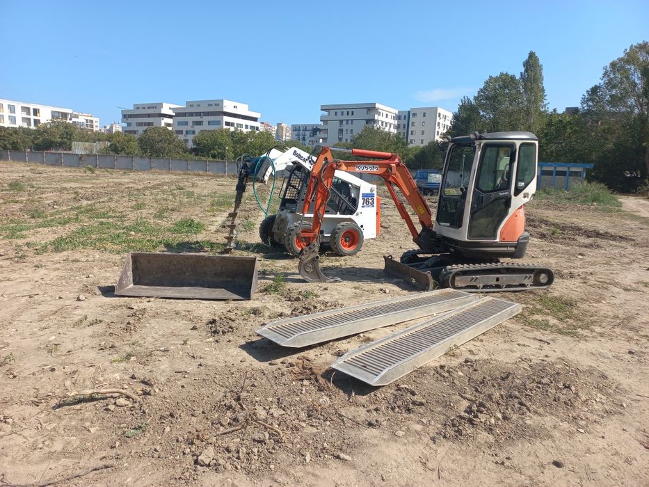Inchiriere/inchiriez miniexcavator, bobcat,foreza,burghiu,sfredel