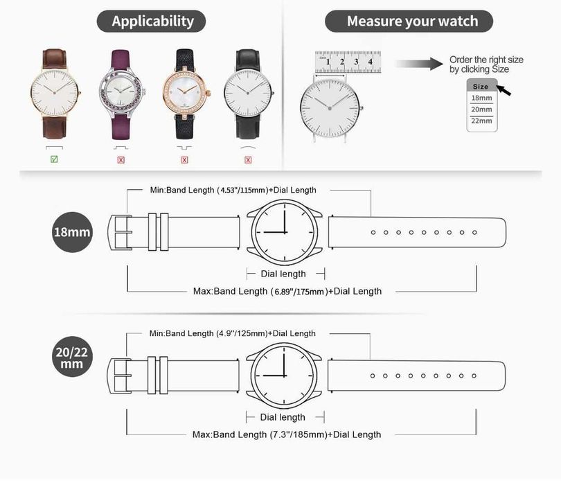 Каишка за часовник, смарт часовници Fullmosa 18 м