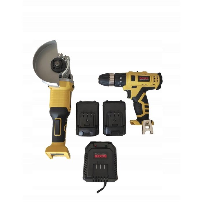Set polizor unghiular si masina de gaurit cu acumulatori Boxer SR015