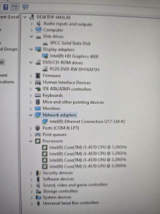 Desktop Lenovo Thinkcenter M93p i5 16g 240 ssd