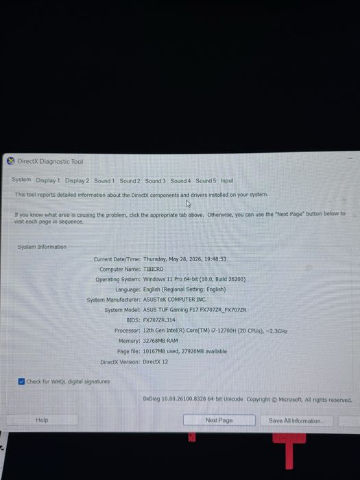 Vand Asus TUF Gaming F17 nvidia 3070 i7-12700h 32gb ddr5