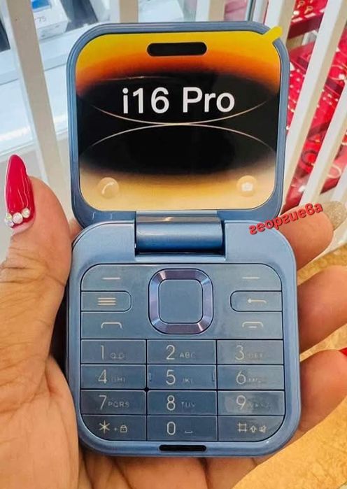 Сгъваем мобилен телефон i16 Pro – 2 SIM, камера, фенерче, FM радио