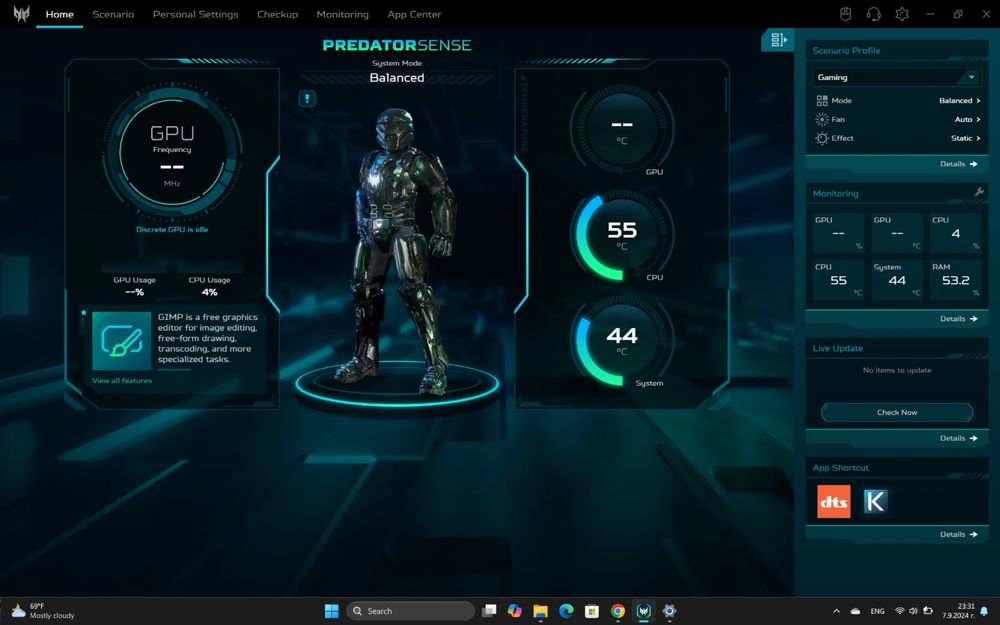Геймърски лаптоп Acer predator Helios neo 16 RTX 4070(8gb) I7-14700HX