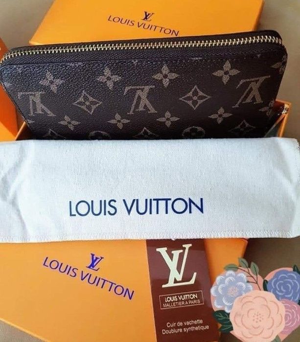 Portofele piele naturală Louis Vuitton, cutie, saculet, etichetă