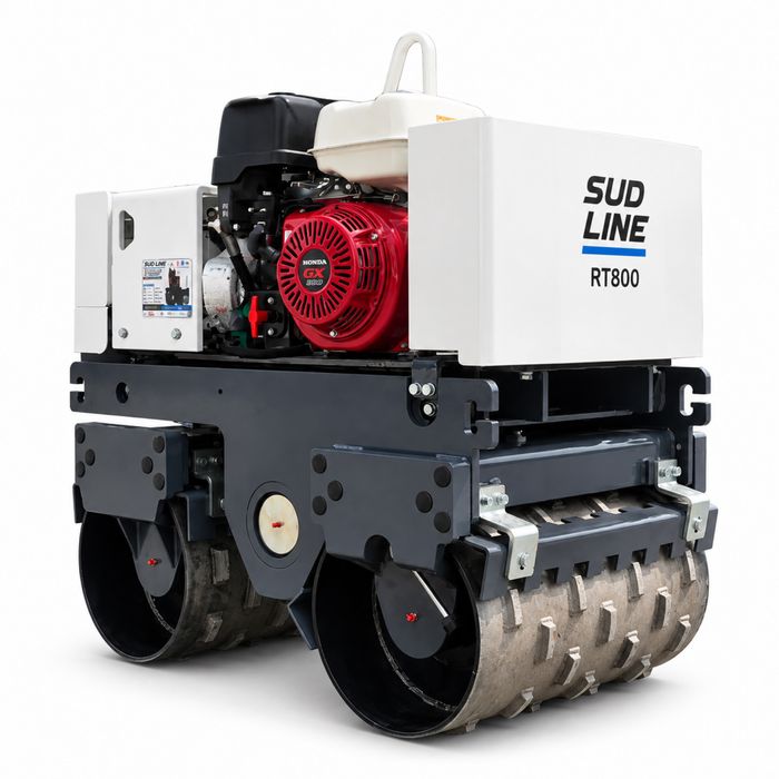 Cilindru compactor picior de oaie cu telecomanda - 800 kg - nou - motor Honda GX390 ( Amman / Rammax / Weber / Hamm / Bomag / Caterpillar / Hatz )