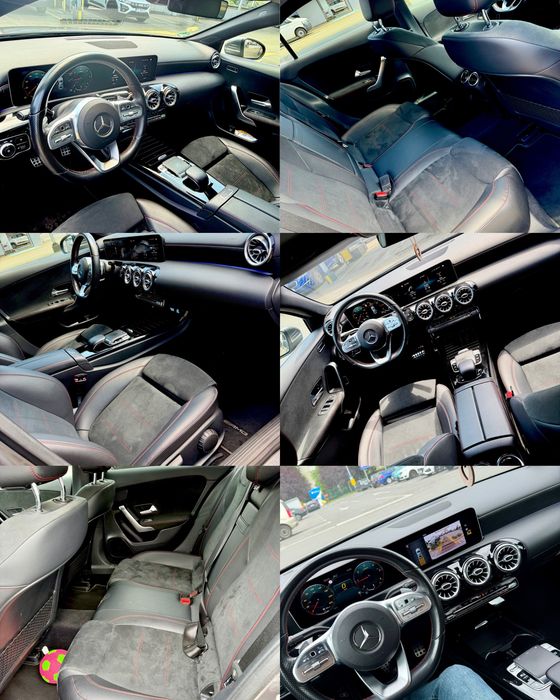 Mercedes Benz A180D sedan pachet AMG int/ext,lumini ambientale,tableta,Burmester,schimbare moduri de condus,proprietar,consum redus
