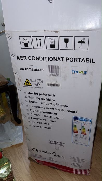 Aer condiționat portabil TCL Delonghi TAC-12CHPB/MZW, nou, în ambalajul original.