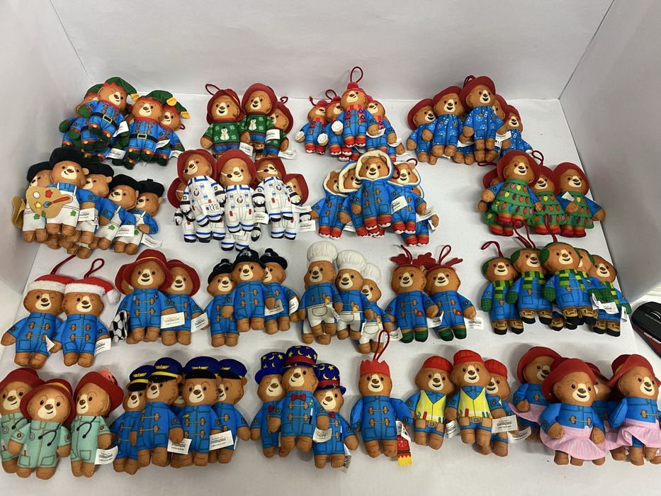 PADDINGTON lot 68 jucării din pluș gen breloc McDonalds 12 cm