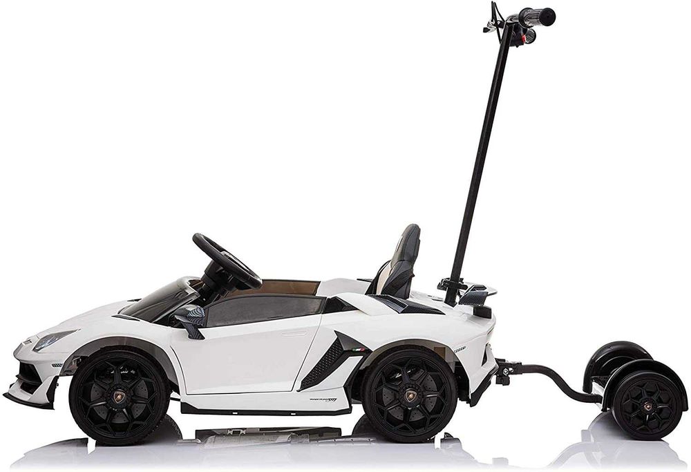 Masina electrica Lamborghini Aventador SVJ 70W 12V cu Hoverboard #Alb
