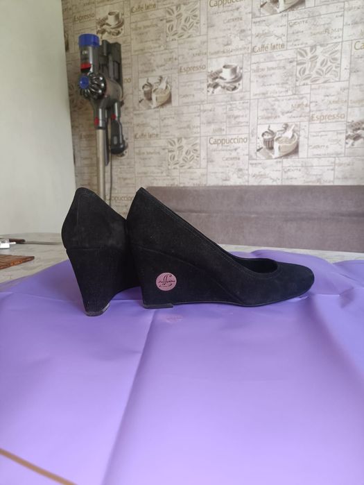 Туфли черные замшевые