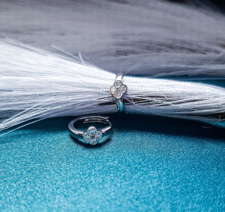 Cercei rotunzi cu moissanite