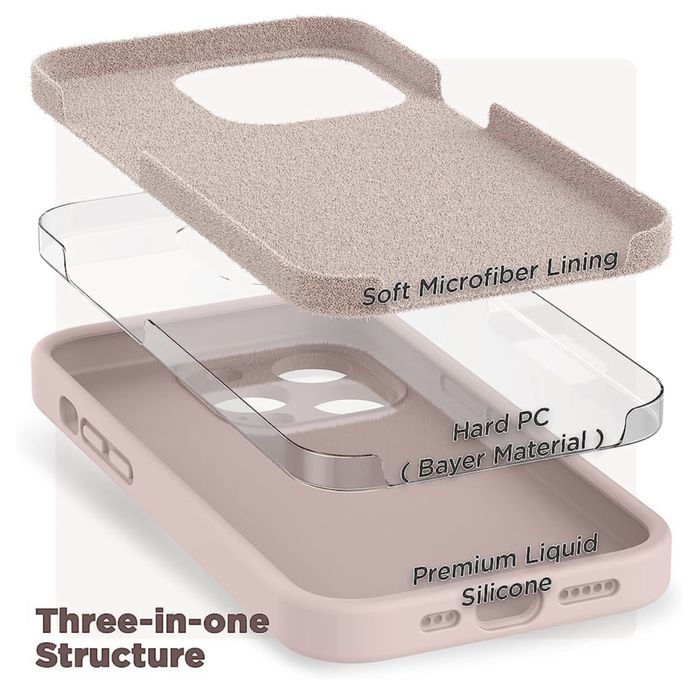 Liquid Silicone Phone Case for iPhone 14 Pro with Screen Protector