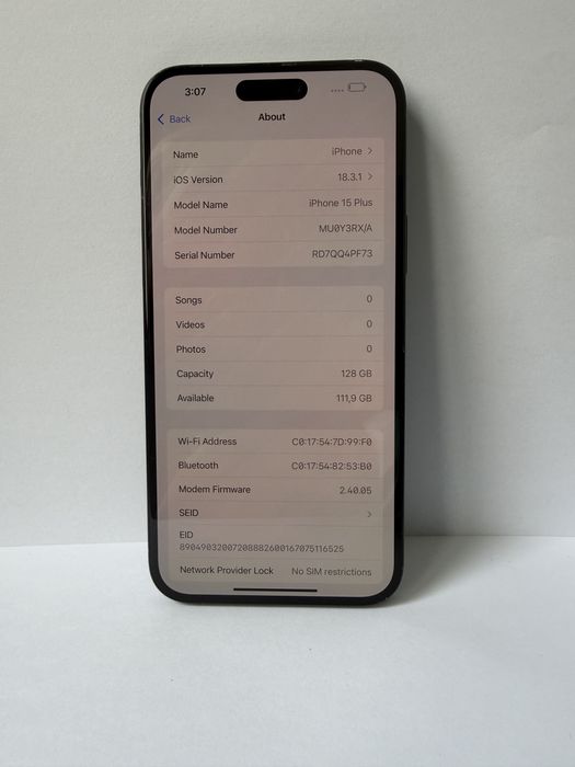 BPFR* iPhone 15 Plus 128GB