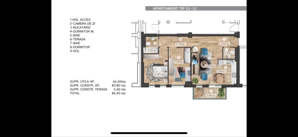 Vand apartament 3 camere | Belvedere Residences