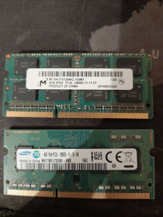 8GB DDR3 1600MHZ Micron/Samsung 2X4GB