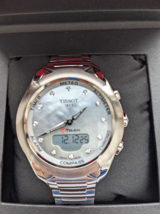 Ceas Tissot T-Touch Lady Solar 12 Diamonds, cadran sidef, nou