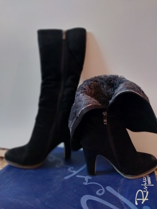 Сапоги зимние,каблук