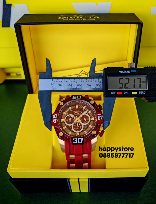 INVICTA Pro Diver Rush Red/Gold 52 mm, Инвикта нов ръчен часовник