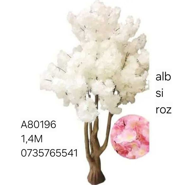 Planta artificiala cu flori in ghiveci,magnolie 120 CM cires japonez 180 CM