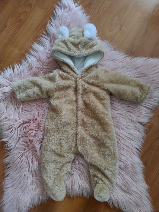 Бебешки топъл гащеризон с ушички