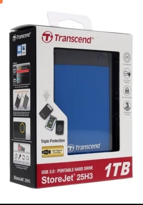 Внешний жёсткий диск 1 ТБ Transcend StoreJet 25H3