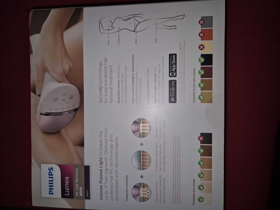 Epilator IPL Philips Lumea 9000, 4 capete. Folosit o singura data.