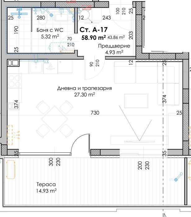 Продава се Едностаен апартамент в Пловдив, Христо Смирненски - 90 кв.м за 874 €/кв.м - Снимка #1