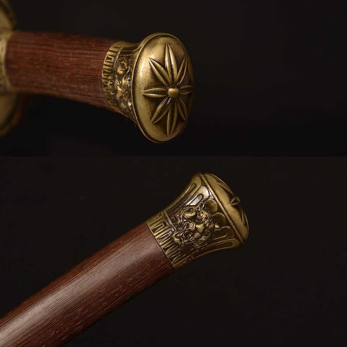 Jian Традиционен остър китайски меч с дървена кания и кутия с резета