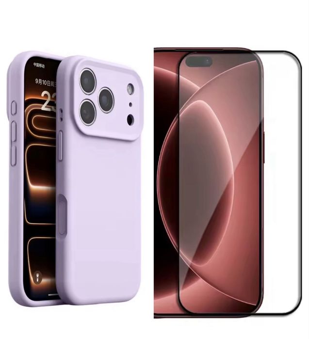 Husa Soft Catifea si Folie Sticla Iphone  17 PRO MAX 17 PRO 17 18 PRO 18 PRO MAX