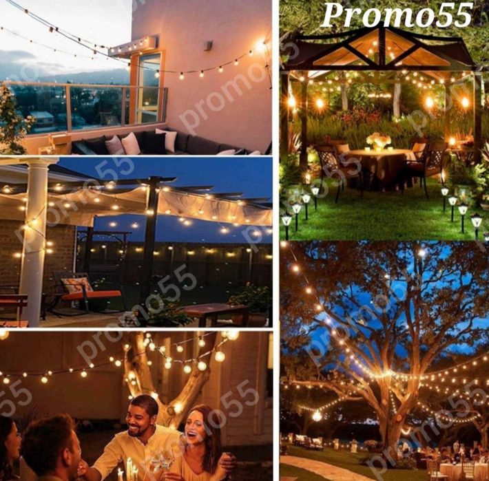 Светлинна Верига от Външни Нечупливи Лед Крушки за Декорация