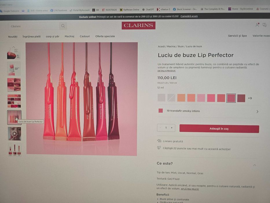 Clarins lip Perfector lot 10 buc
