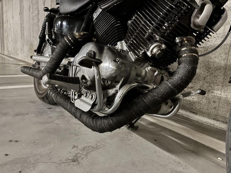 Yamaha Virago 535 - Black Widow Drag Pipes, прави тръби за Ямаха Вираго 535