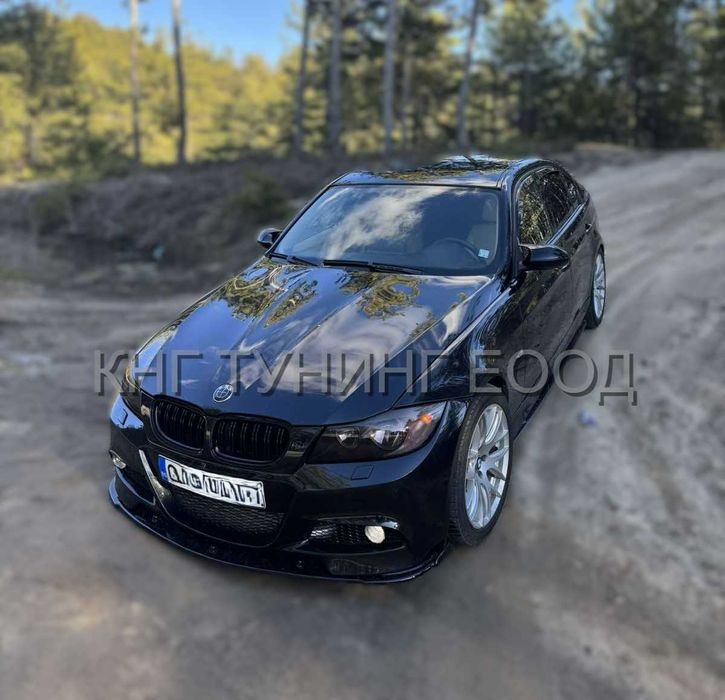 Преден лип спойлер за бмв е90 е91 м тех фейс / bmw e90 e91 m tech lip spoiler facelift / добавка за предна броня / нож