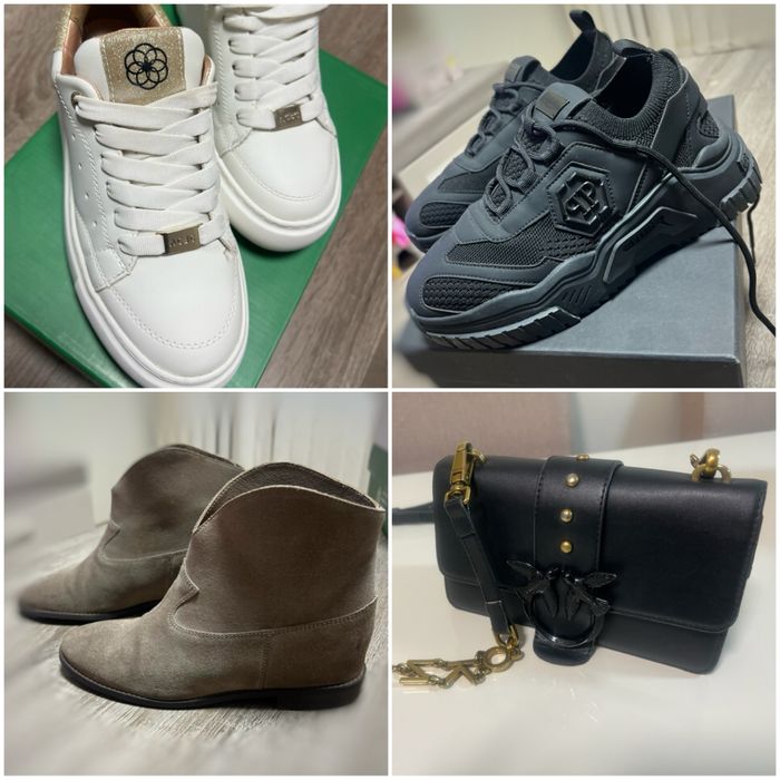 Маратонки Philipp Plein, чанта Pinko, велурени боти, бели кецове