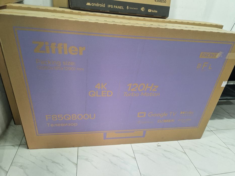 Телевизоры ziffler 85 Qled 120hz 4k оптом сена наличые сена
