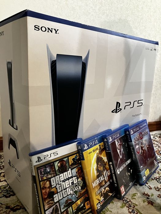 PS5 + 2 DualSense + PS Plus + игры + крепление