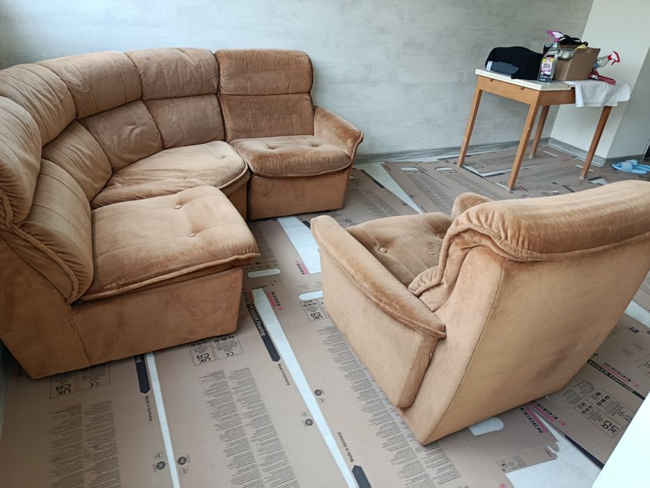 Диван ъглов и фотьойл