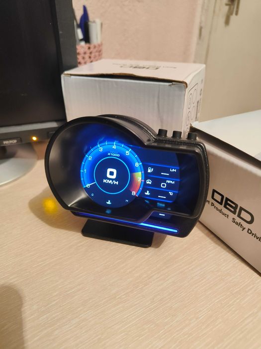 1г. ГАРАНЦИЯ A501 Car HUD OBD2 Километраж Бордови Компютър Турбо Уред Температура Масло Температура Обороти Диагностика Трип Компютър Дисплей OBD 2