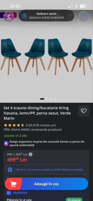 Set 4 scaune si masa Kring