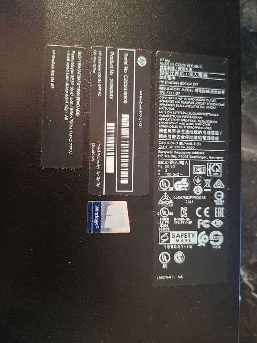Vand HP EliteDesk 800 G4 SFF – i5 vPro Gen. 8 + SSD Samsung 250GB