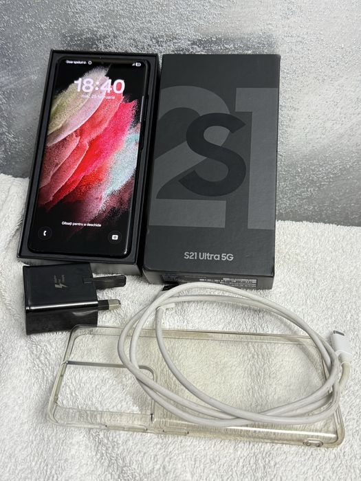 Samsung Galaxy S21 Ultra 5G 128Gb Phantom Black Impecabil Fullbox!.