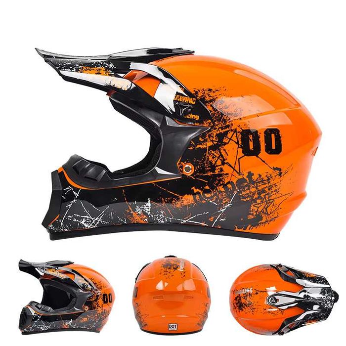Casca Moto Enduro Cross ATV - S / M / L / XL - Portocaliu